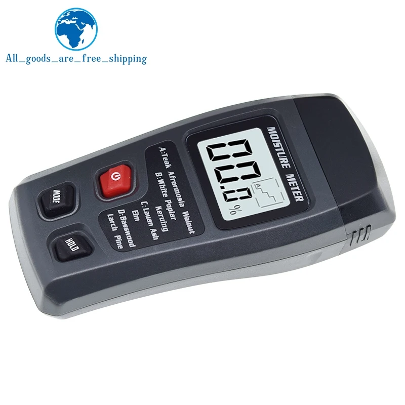 Wood Moisture Meter Hygrometer Timber Damp Detector Tree Density Digital Wood Humidity Tester