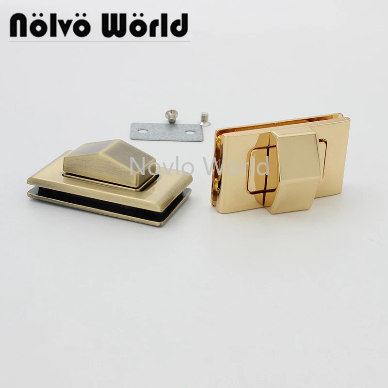 

Nolvo World 2-10 pieces 3 colors 42*24mm turn lock bag clasp lady bag lock purse accessories