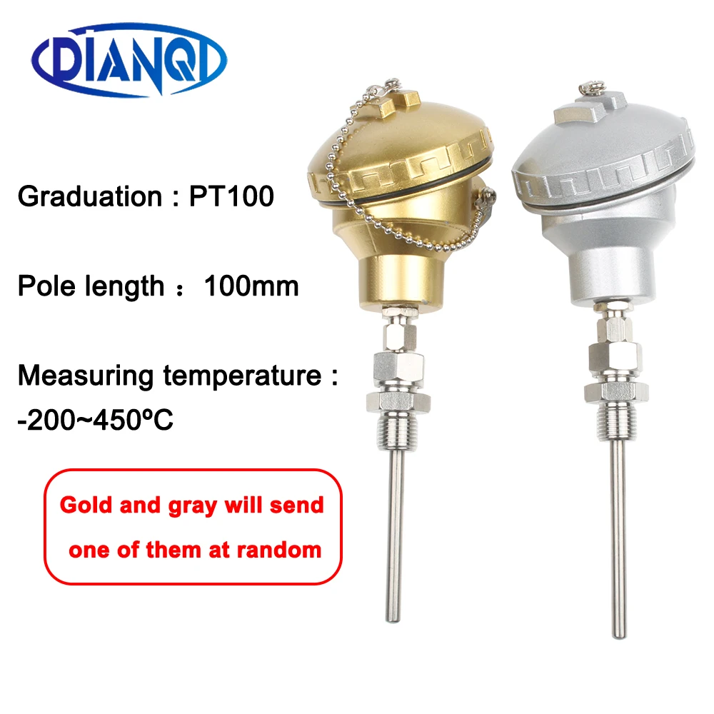 PT100 temperature sensor probe transmitter armored explosion-proof platinum RTD thermocouple 100mm