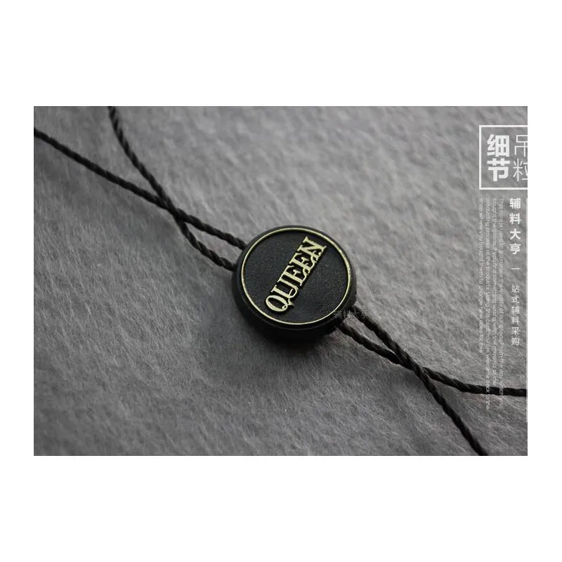 Nylon material Hang tag strings rope square Hang granule with logo clothes garment accessories