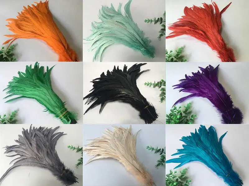 10Pcs/lot Natural Rooster Tail Feathers 25-30CM 10-12\