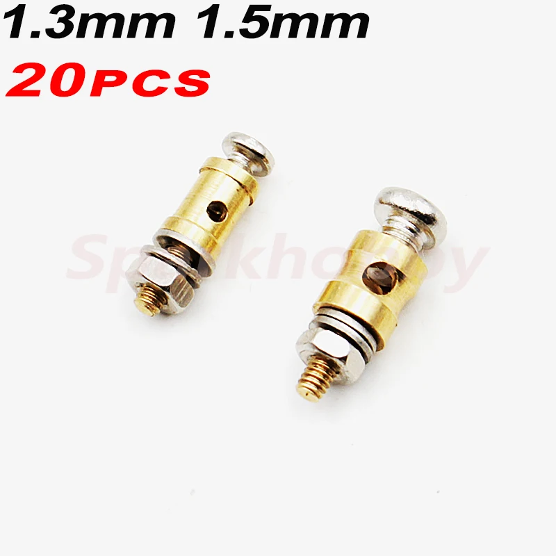 20PCS 1.3mm 2.1mm copper Pushrod Linkage Stopper Servo Connectors Adjustable Easy Diameter For Rc Helicopter airplane ACCS parts