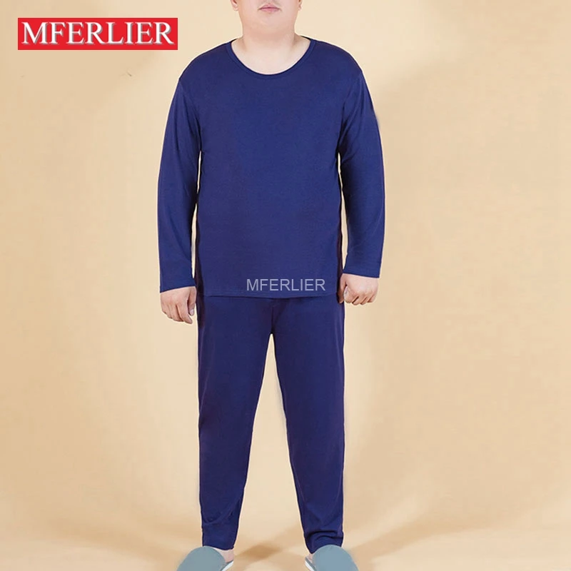 Spring Autumn Large Size Thermal Underwear 5XL 6XL 7XL 8XL O-neck 150kg Men Long Johns