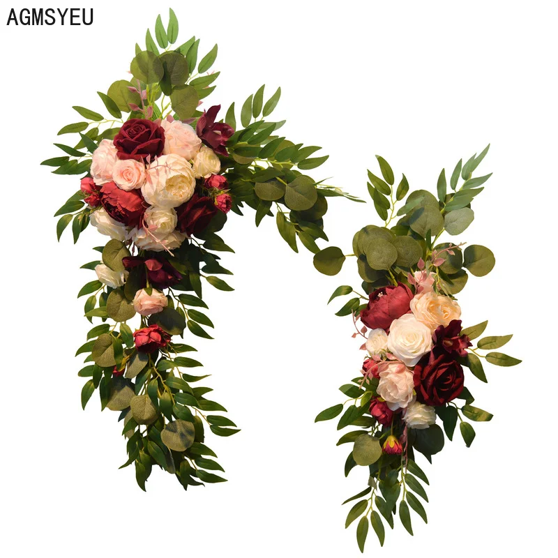 

AGMSYEU Modern simplicity wedding arches, wedding props, artificial flowers, roses, peony, Door Brand, home garden decoration