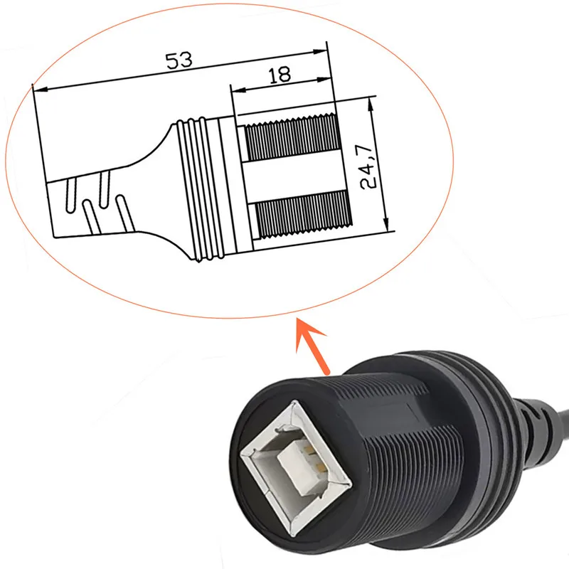 자동차 트럭 오토바이 대시보드용 익스텐션 케이블, USB 2.0 BM to BF 인쇄, 암수 AUX 내장 패널 설치, 0.3m