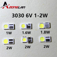 100pcs 3030 Backlight High Power LED DOUBLE CHIPS 1w 1.5W 2w 3V-3.6V 6v 9V lextar JUFEI AOT Cool white PT30A66 TV