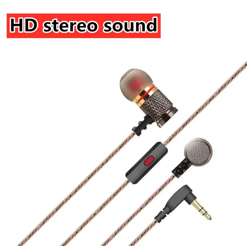 3.5mm Wired Earphones Stereo Bass Sport Headset Line Control Earbuds Handsfree RemoteTalk with Mic for iPhone Samsung Music Game