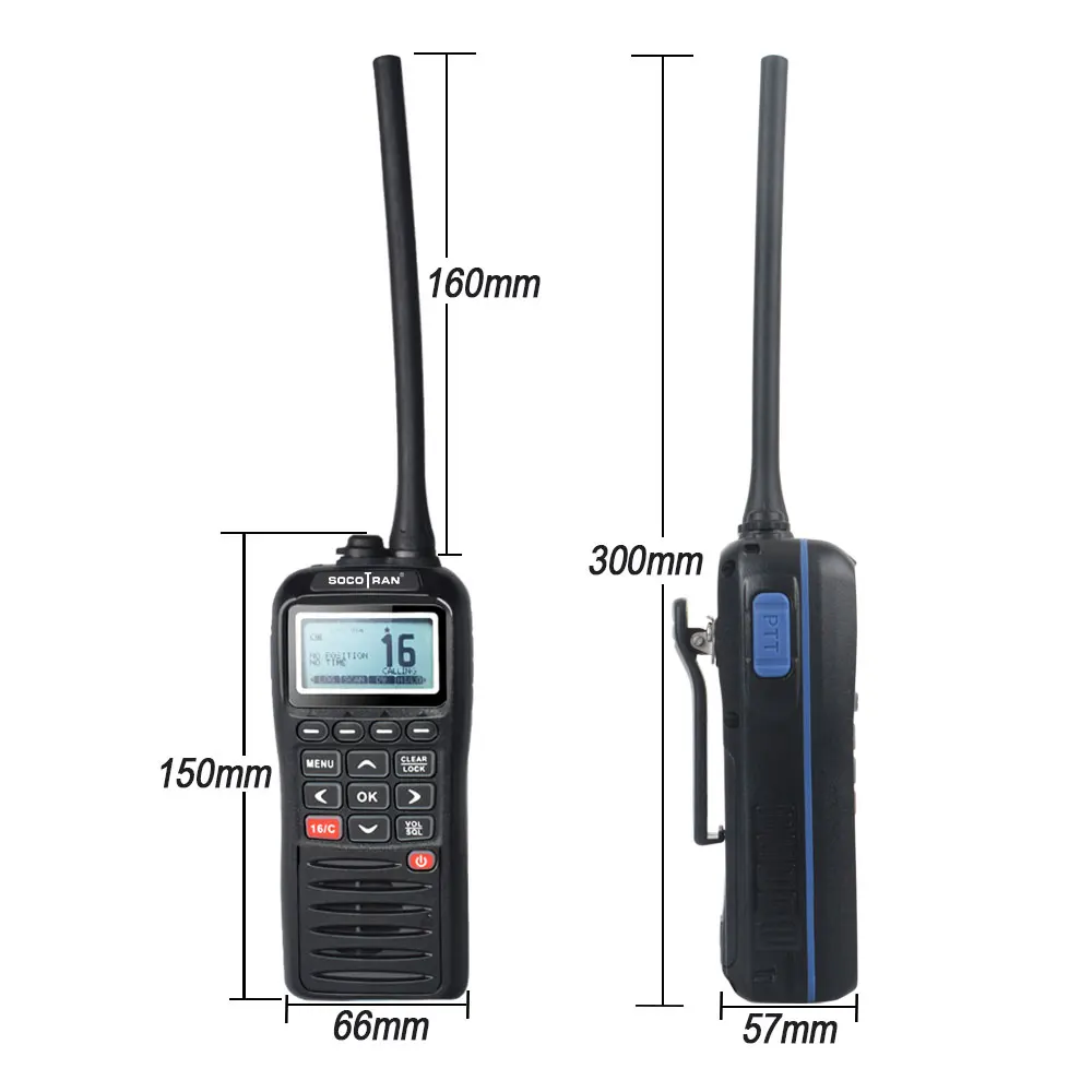 SOCOTRAN RS-38M GPS Marine Two Way Radio VHF Handheld Floats Waterproof IPX7 ATIS code Tri-watch 156.025-157.425MHz Transceiver