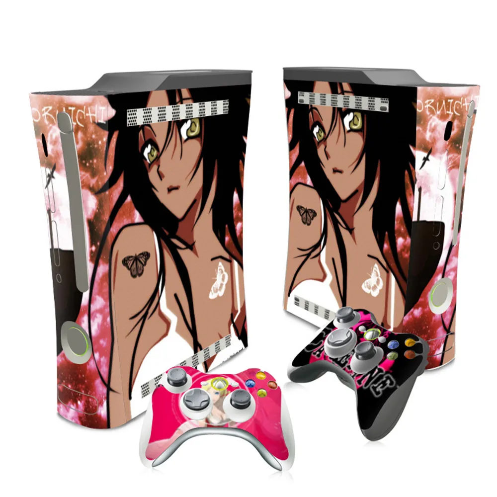 Easy to Install Vinyl Skin Sticker for Microsoft Xbox 360 Original Fat Console and Controller Skins Stickers carbon fiber skin