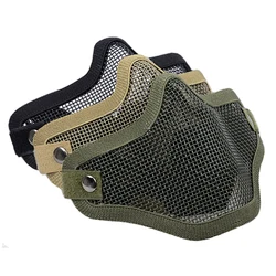 Demi-masque facial en maille métallique pour airsoft, accessoire de protection pour la chasse, le cyclisme, la fête d'Halloween, CS