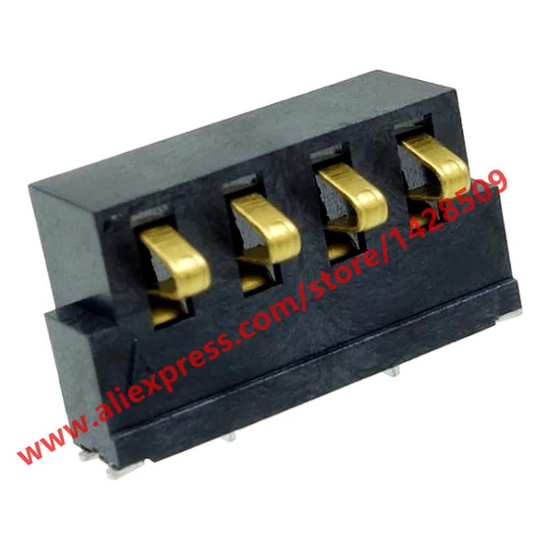 5pcs Side Voltage 2.5mm Pitch 6.4mm Height Gold Plating 4-Pin Socket Plug Battery Holder Battery Connector