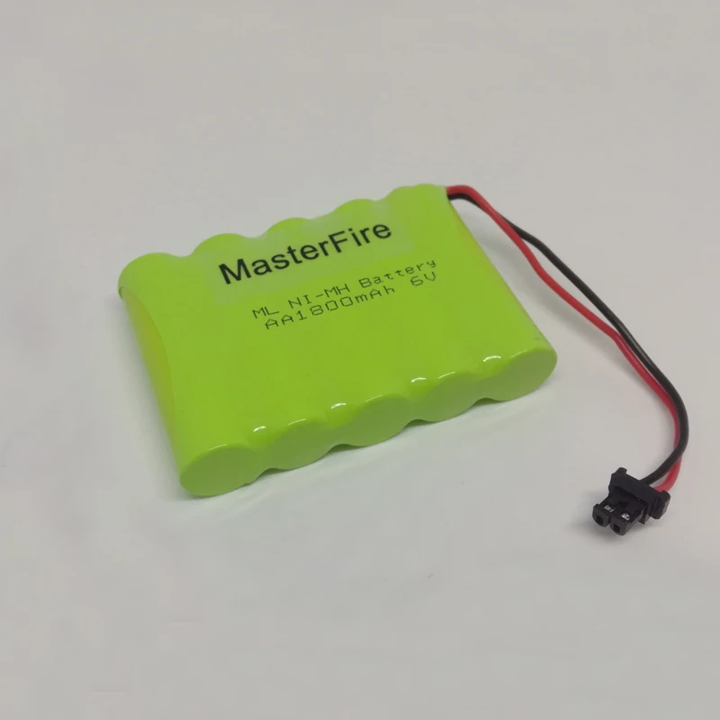 MasterFire Original 6V AA 1800mah Battery Rechargeable Ni-MH Batteries Cell Pack For Rc toys Cars Tanks Robots Boats Trucks Guns