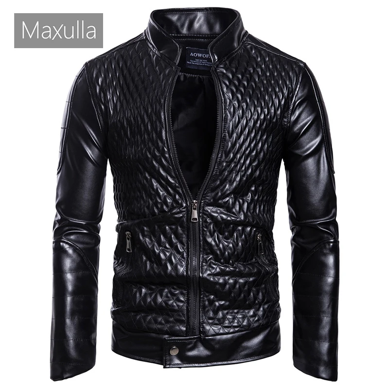 Autumn Men's PU Leather Jacket Fashion Mens Retro Streetwear Motorcycle Jackets Men Windbreaker Faux Leather Coats Clothing