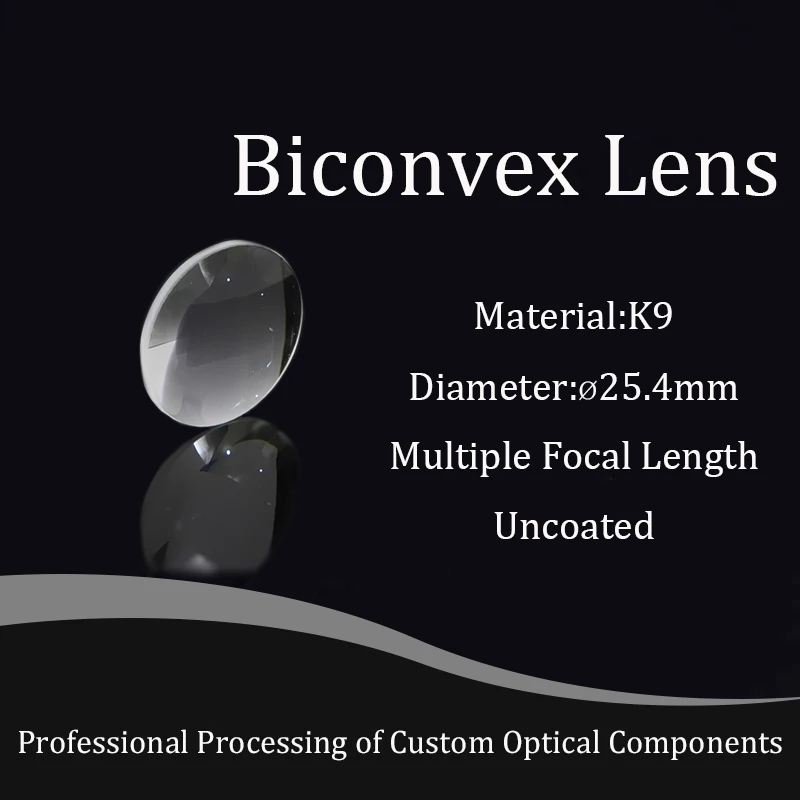 

K9 material optical glass double convex lens focusing and condensing high precision D25.4mm