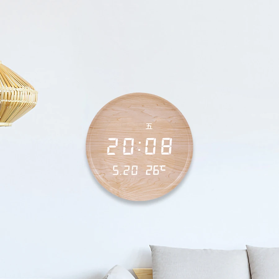 

Japanese Digital Wall Clock Calendar Chargeable Light Unique Children Creative Luminous Wall Watch Living Room Klok Home Decor