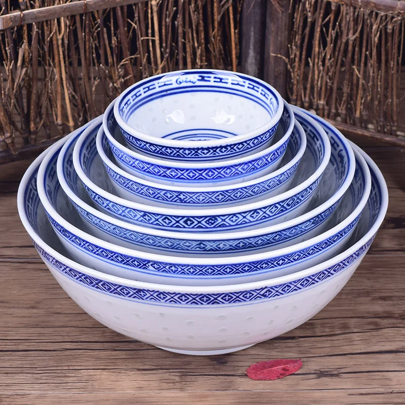 Chinese Dragon Porcelain Rice Bowl Blue And White Noodle Bowl Soup Bowl Fruit Salad Dish Bowl Soup Ceramic Printing Dessert Bowl