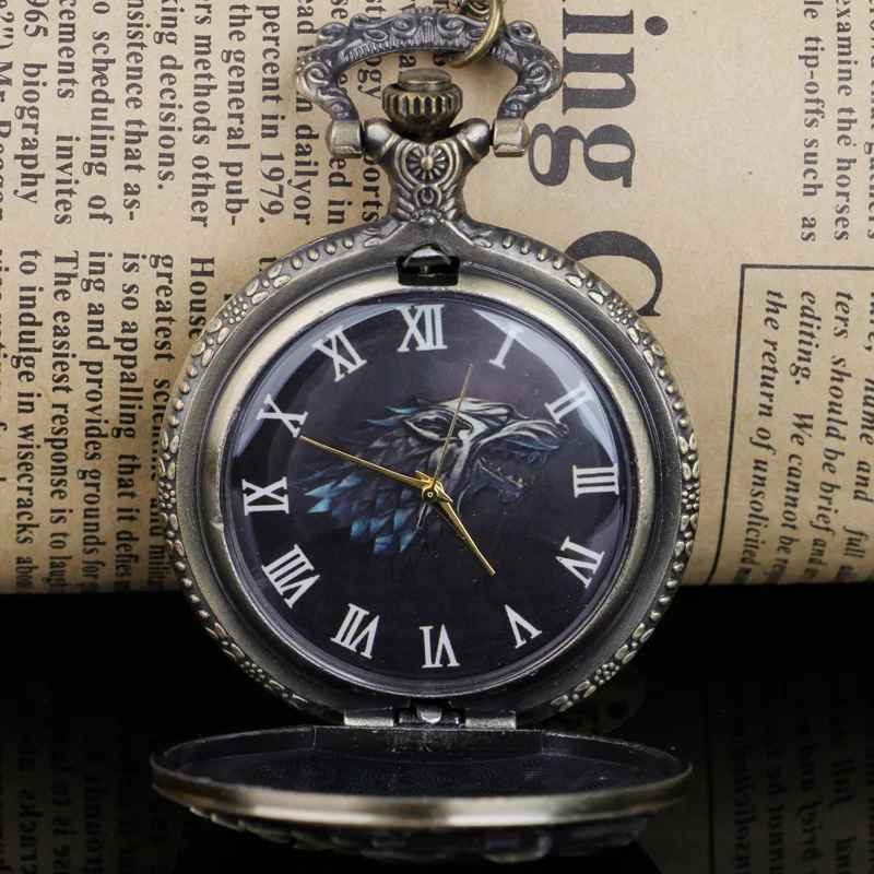 นาฬิกาพกสีบรอนซ์แนววินเทจแนวสตีมพังค์ดีไซน์บ้านสำหรับผู้ชายและผู้หญิงของขวัญจี้สร้อยคอ