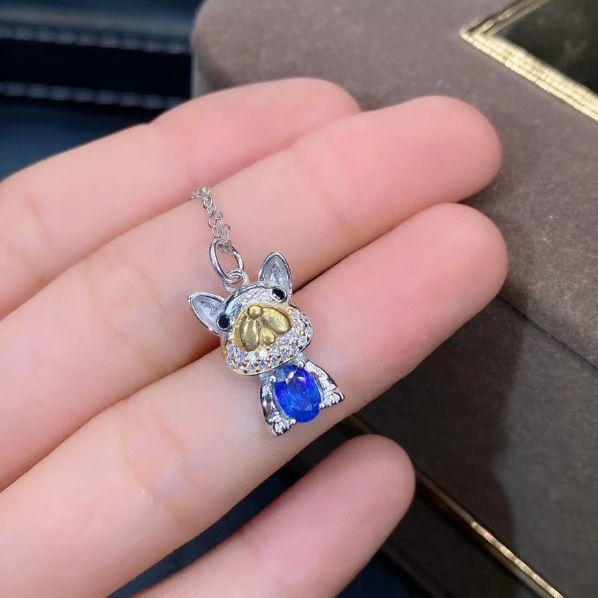 

KJJEAXCMY изысканные ювелирные изделия из стерлингового серебра 925 пробы с натуральным сапфиром для девочек, новый модный кулон, ожерелье, цепочка, тест на поддержку в китайском стиле