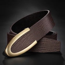 Hoge Kwaliteit C Brief Koffie Riem Mannen Luxe Mode Koeienhuid Tailleband Lederen Designer Taille Band Pak Riem Casual