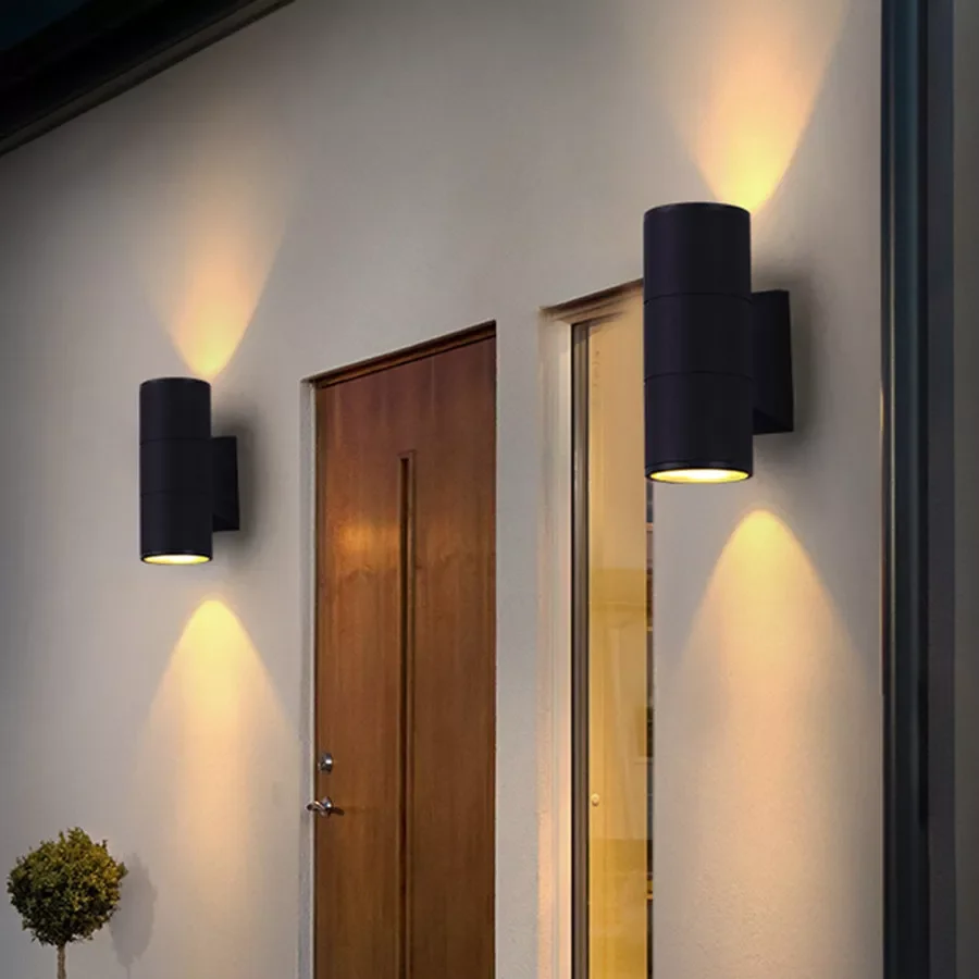 

Moder Cob Waterproof Wall Lights Up And Down Dual-head Cylinder Lighting Fixture Home Garden Decor Poch Aisle Corridor Lamps