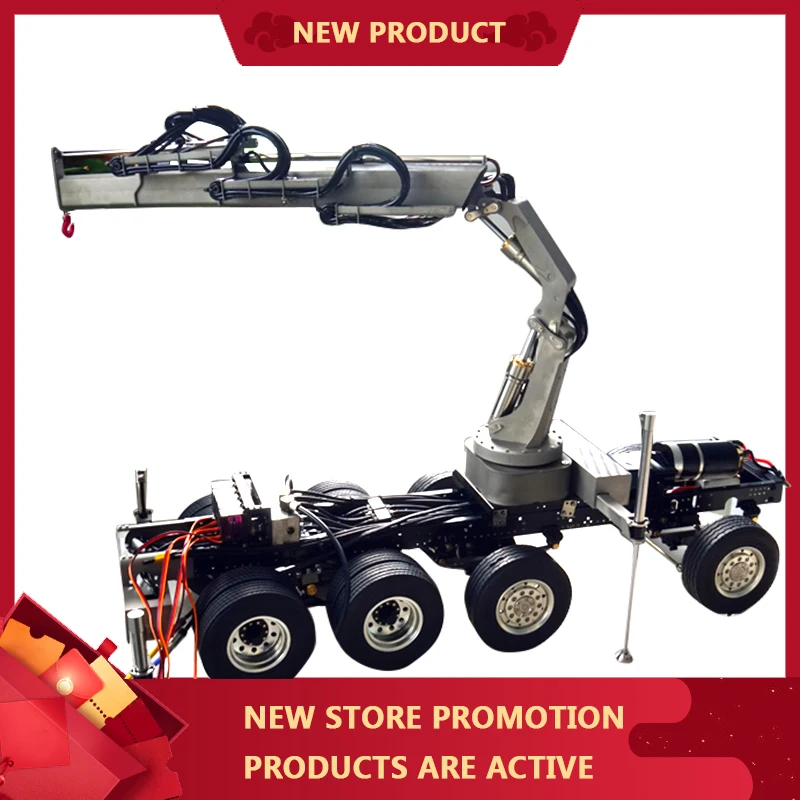 

1/14 Crane Hydraulic Truck Mounted Crane Hydraulic Front and Rear Support Feet Standard Five-way Valve Oil Pump DIY Tool