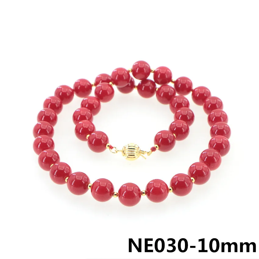 New Fashion Charm High Quality 5 Styles Red Coral Pearl Necklace Golden Bead Accessories Women Girls Christmas Wedding Gifts AAA