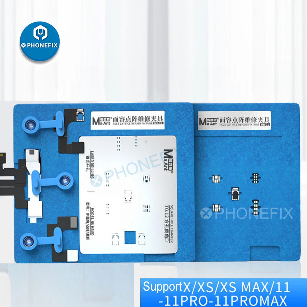 Accesorio de reparación de matriz de puntos de teléfono para iPhone X, XS, XSMAX, 11, 11pro MAX, soporte de reparación de identificación facial de cámara frontal, plantilla de Reballing BGA