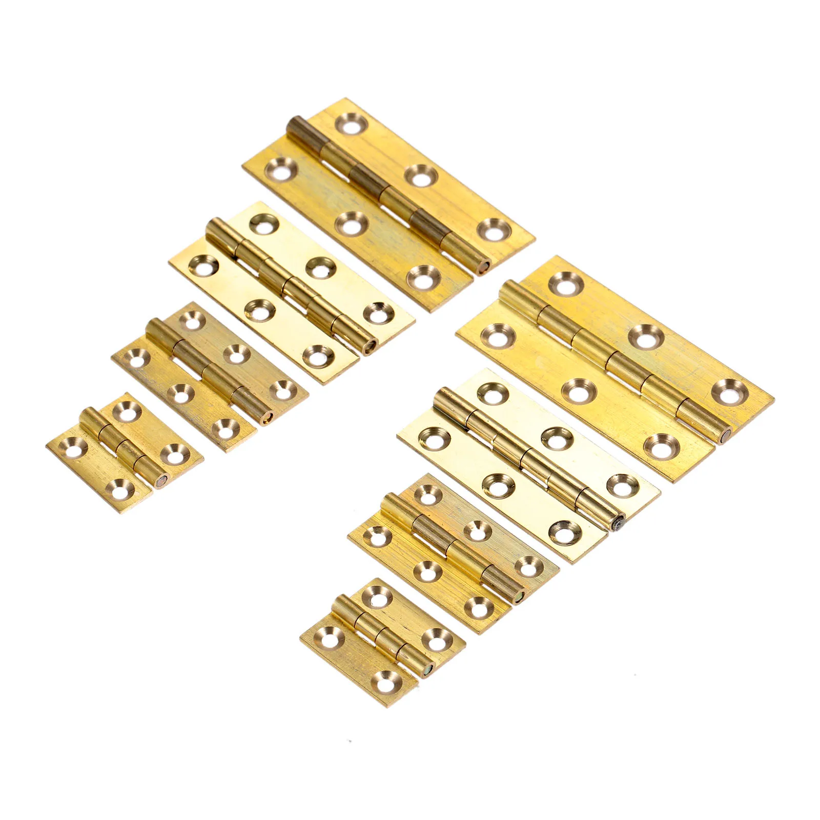 2pcs/set Brass Hinges w/screws 4/6 Holes Golden Decor Cabinet 1/1.5/2/2.5 inch Door/Furniture Wood Jewelry Box Wine Case Cabinet