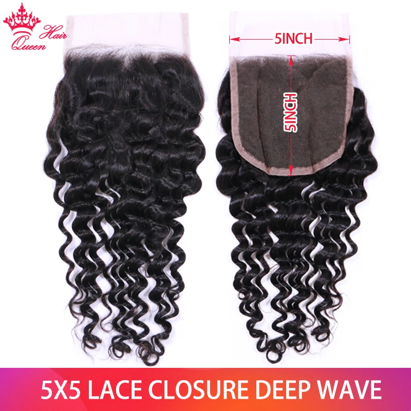 5x5 4x4 Lace Closure Brazilian Deep Wave Hair 100% Human Raw Hair Natural Color Human Hair Deep Curly Weave Queen Hair Products