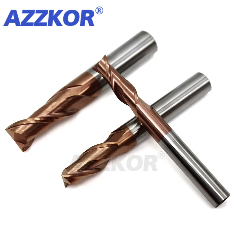 Milling Cutter Alloy Coating Tungsten Steel Tool Cnc Maching 2 Blade  Endmills Top Kit Milling Cutter Machine Tools HRC55 2Flute