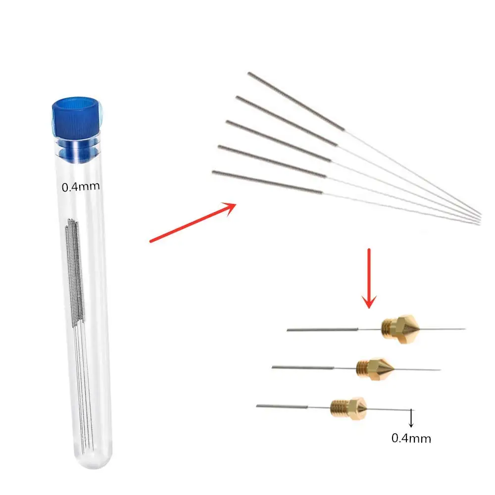 10 шт., иглы для чистки сопел, 0,15/0,2/0,25/0,3/0,35/0,4 мм