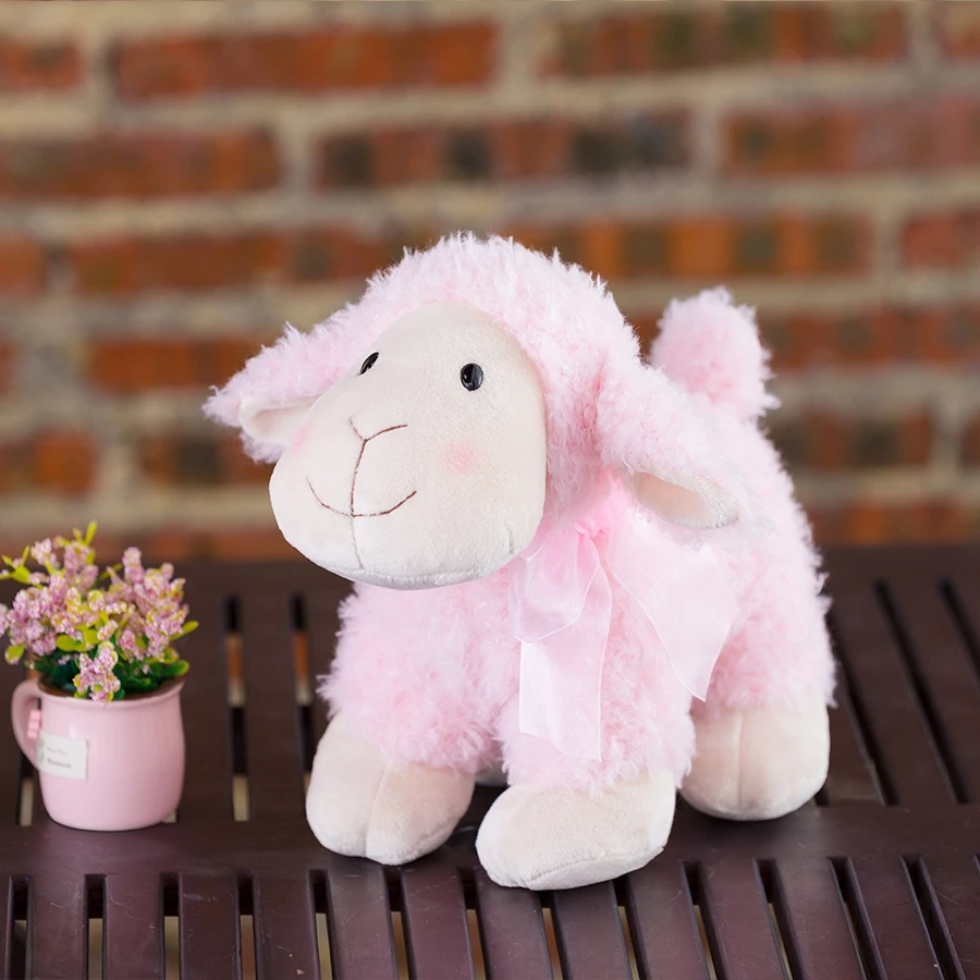 لعبة دمية خروف حيوانية ناعمة محشوة مقاس 9.5 بوصة رائعة للأطفال هدية عيد الفصح من القطيفة #3