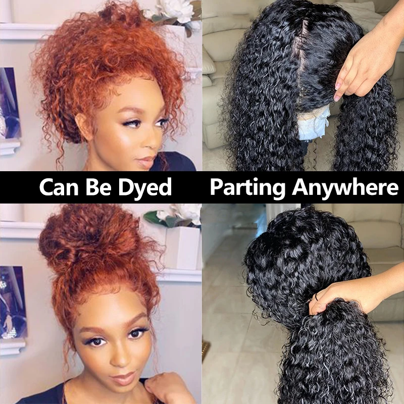 Full Lace Human Hair Wigs Fake Scalp Human hair Brazilian Deep Curly Transparent HD 30 Inch Full Lace Wig 250 Density For Black