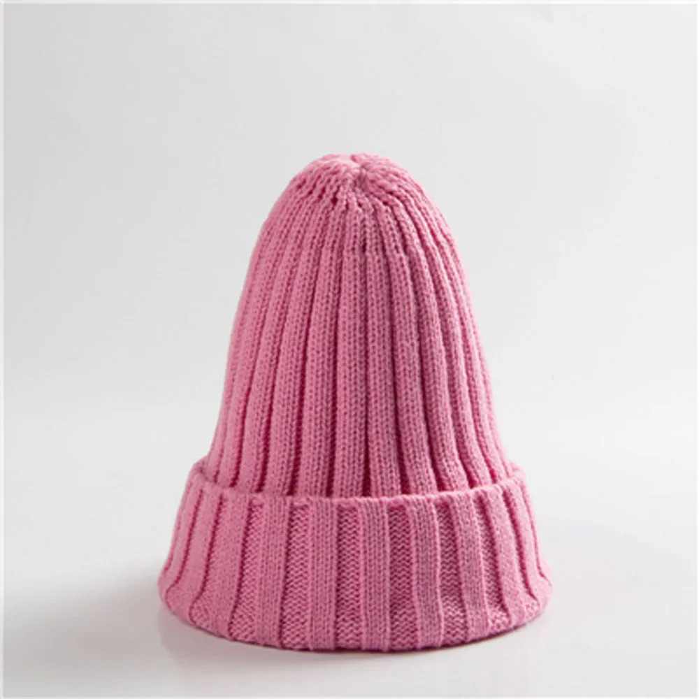 New Candy Colors Winter Women Knitted Hat Warm Soft Trendy Kpop Style Wool Beanie Elegant All-match Cap