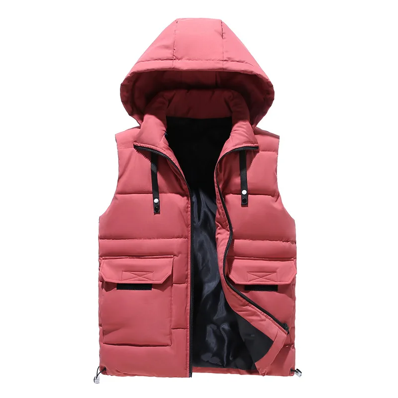 

2023 Men's Autumn and Winter New Sports Hooded Vest down Cotton Thick Warm Vest
