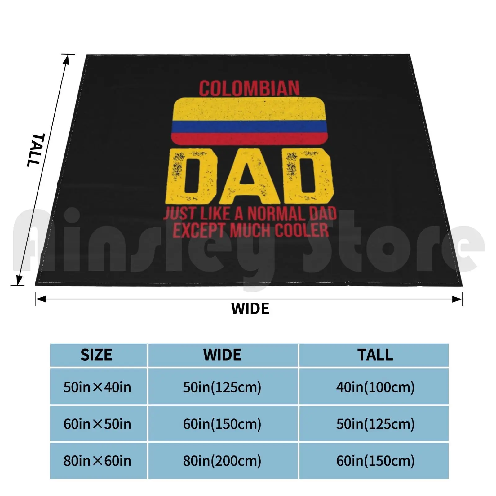 Colombian Dad Colombia Flag Design For Father's Day Blanket Fashion Custom Colombia Colombia Flag Colombian