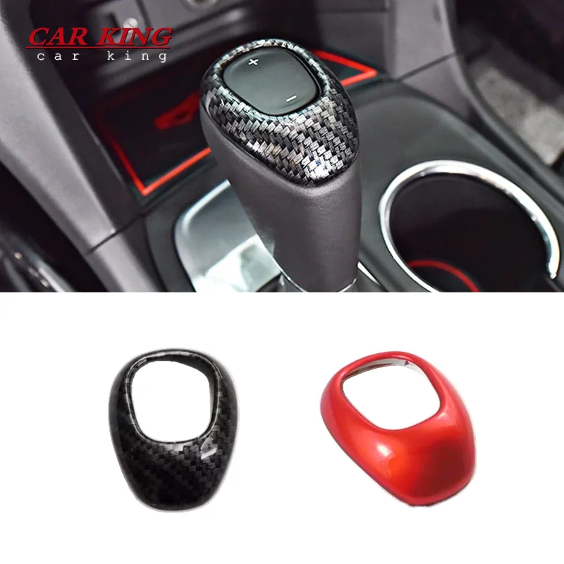 

For Chevrolet Equinox 2017 2018 accessories styling ABS Plastic Car gear shift lever knob handle cover Cover Trim Carbon fiber