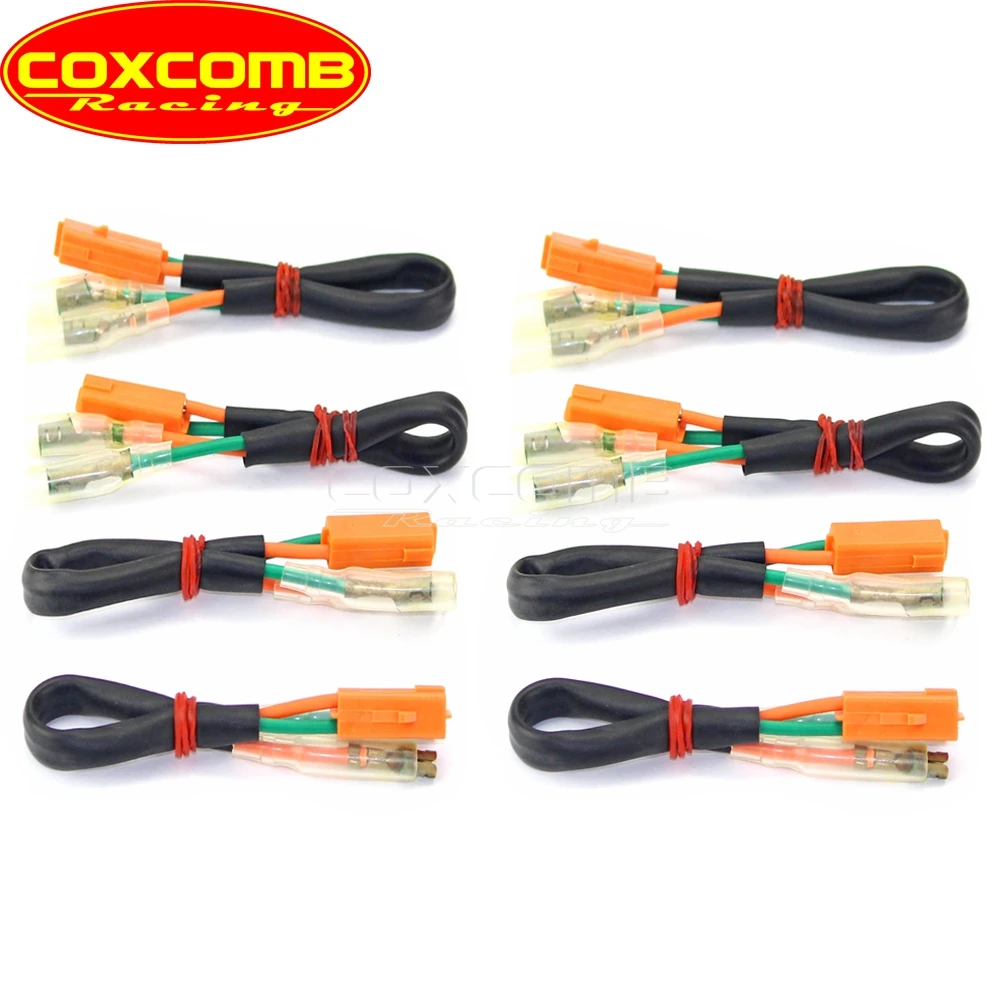 Motorcycle Turn Signal Light Cabel Lead Wiring Adapters Plug Harness Connectors for Kawasaki Ninja ZX EC ER ZR Honda CBR Yamaha