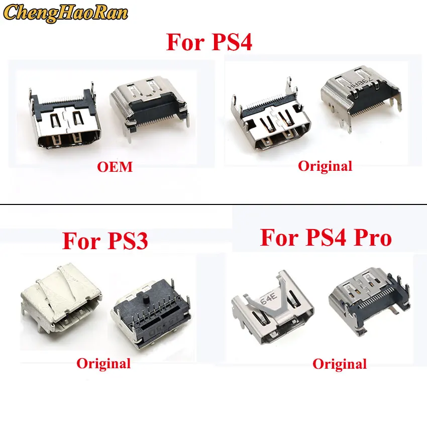 ChengHaoRan 1x Dla Sony Play-Station 3 PS3 Slim 3000 4000 Dla PS4 Pro Slim HDMI Jack Port Socket Interface Connector replacement