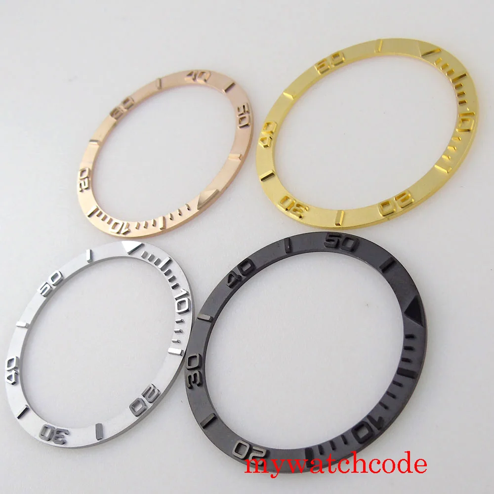 Dây Đồng Hồ Thay Thế 38Mm Phẳng Viền Đồng Hồ Bằng Thép Không Gỉ Lắp Chất Liệu Cho Đồng Hồ Đen/Vàng Hồng/GreyColor Nhẫn