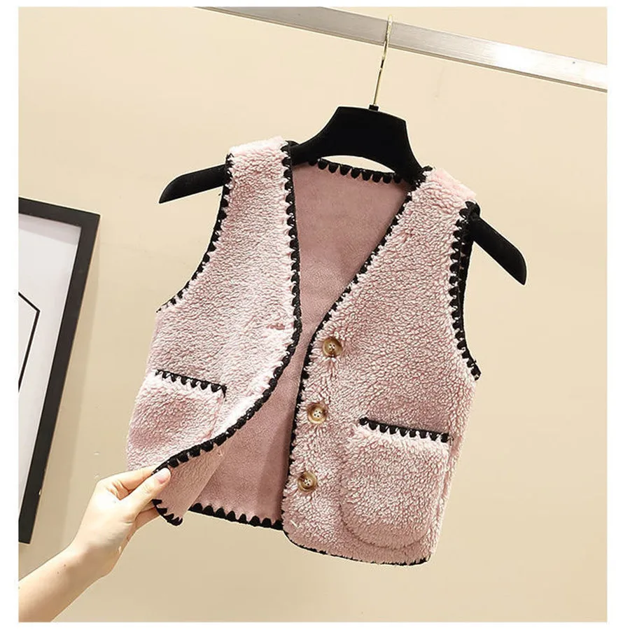 fleece kids vest for girls waistcoat toddler girl vest infant warm winter waistcoat autumn sleeveless jacket children outwear