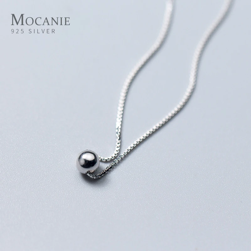 Modian Trendy Tiny Simple Bead Necklace Pendant New Sale 100% 925 Sterling Silver Round Jewelry For Women & Girls Party Gift