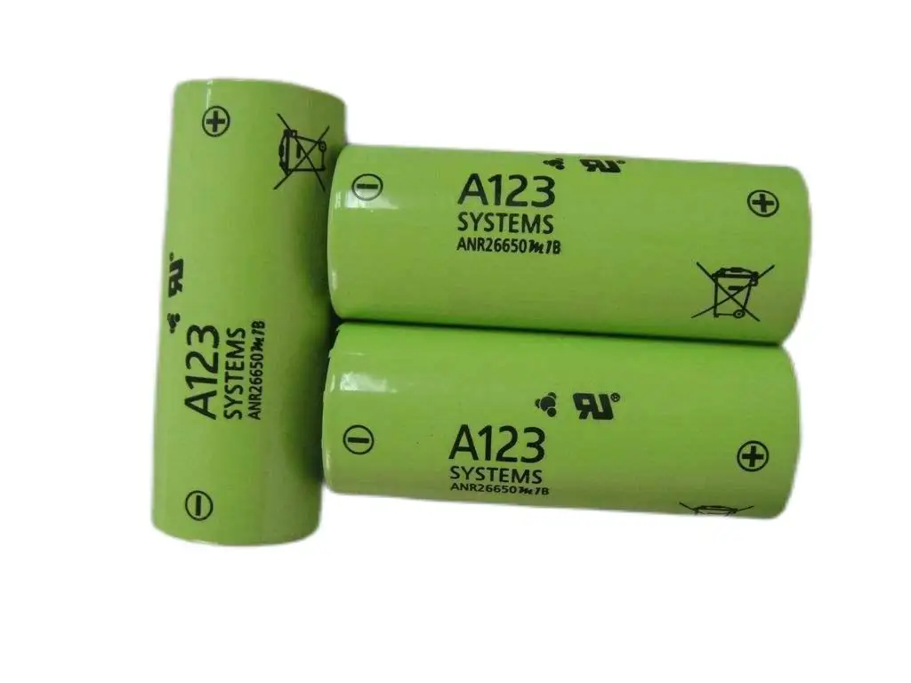 A123 Cylindrical Lifepo4 anr26650 2500mAh Rechargeable Battery for EV Motorcycle Solar Energy Storage System Electric Grid