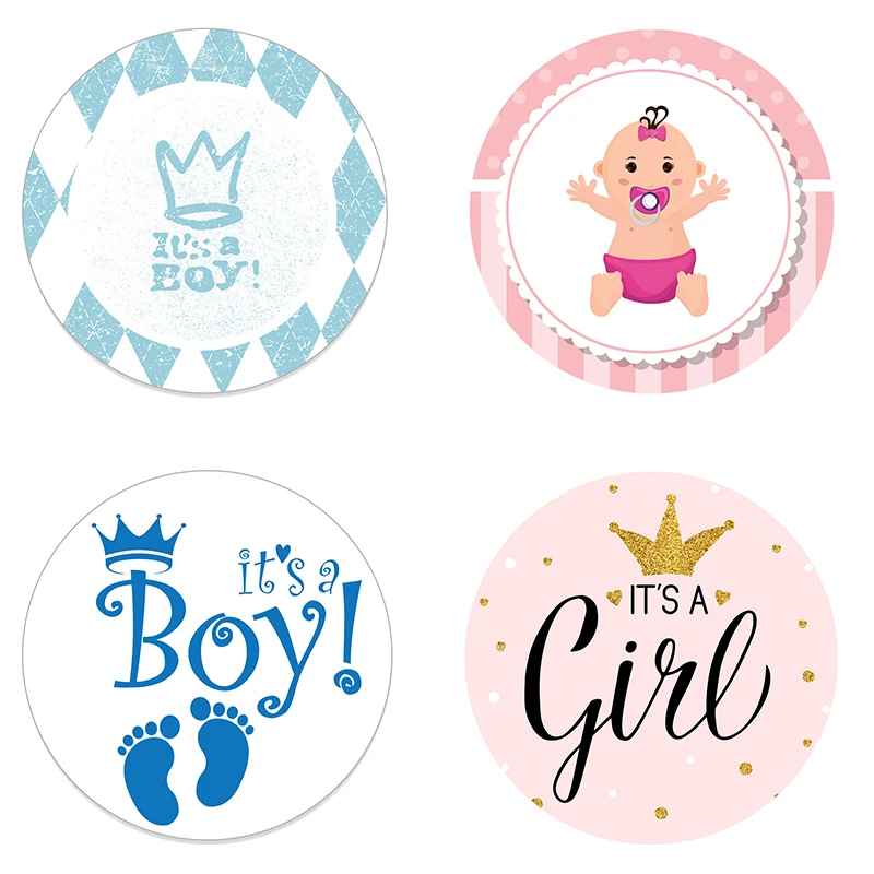 Piękne Baby Shower dekoracje świąteczne naklejki płeć ujawnić strona prezent etykiety naklejki DIY rzemiosło dzieci prezent urodziny/Baby Shower