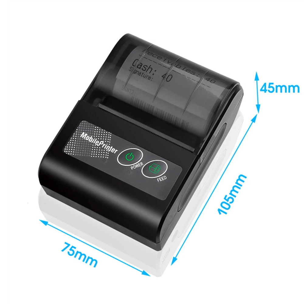 New Wireless Mini Bluetooth Printer Portable Thermal Receipt Bill Ticket Printer Mobile Phone Android iOS PC POS Pocket Printer