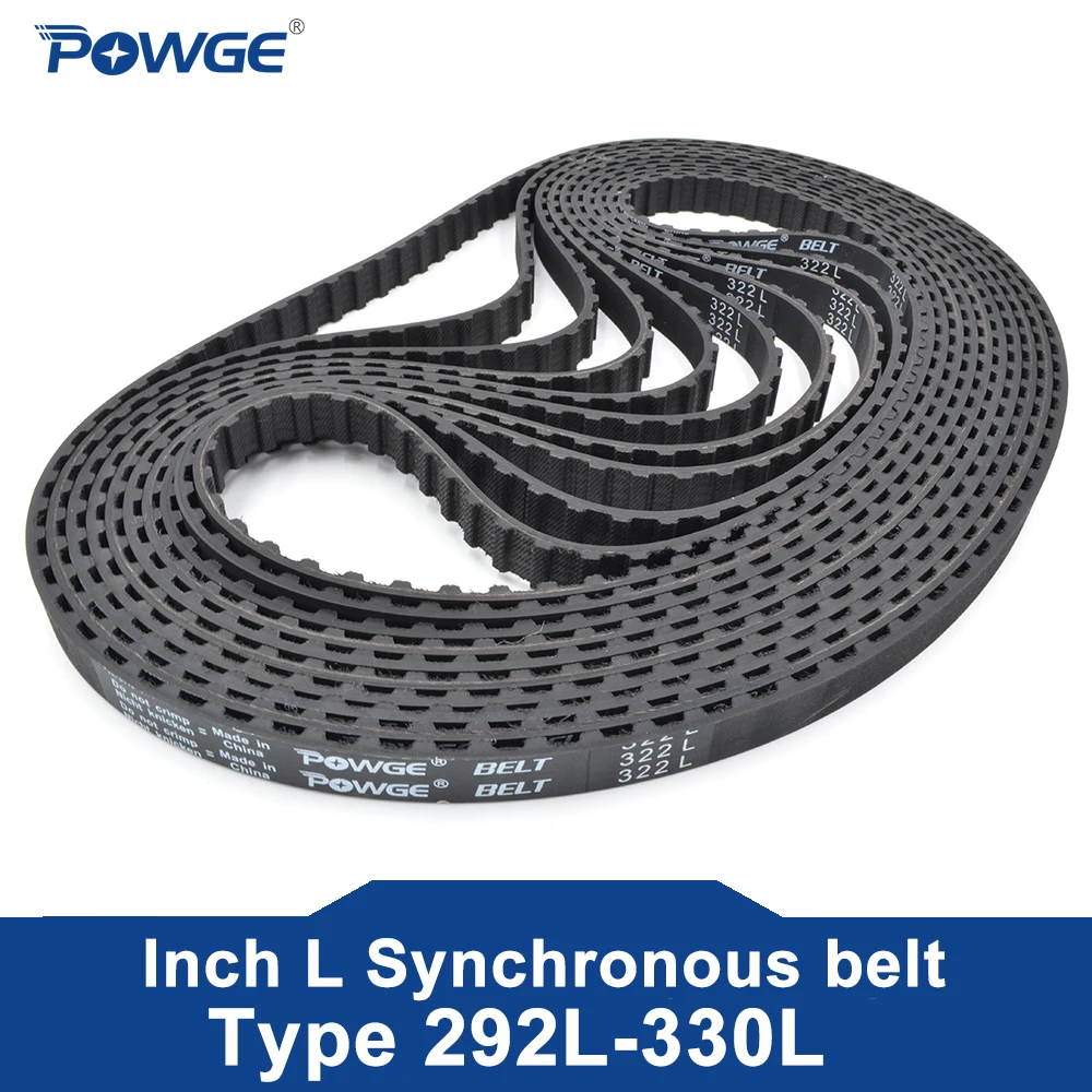 

POWGE Trapezoid L Timing Synchronous belt 292L/296L/300L/304L/310L/315L/319L/322L/328L/330L Width 12.7/19.1/25.4/38.1mm Rubber