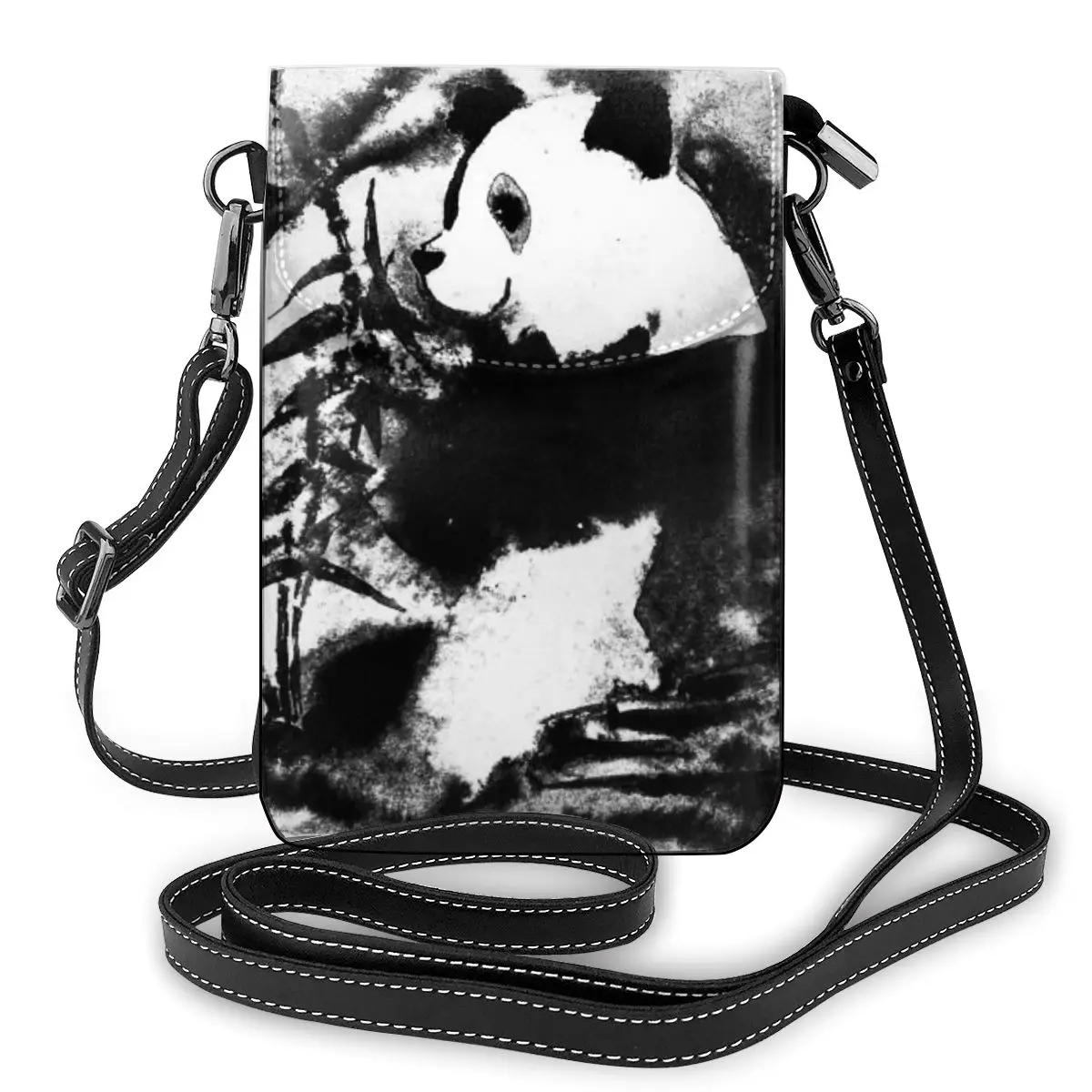 

Panda Print PU Leather Change Bag Women Small Crossbody Shoulder Bag Mobile Phone Pouch Handbag Female Bolso Messenger Bags