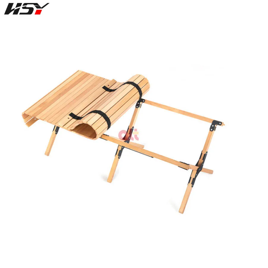 

L120*W60*H45CM Folding Wood Table Portable Outdoor Indoor All-Purpose Foldable Roll Wooden Table Big Picnic BBQ Table