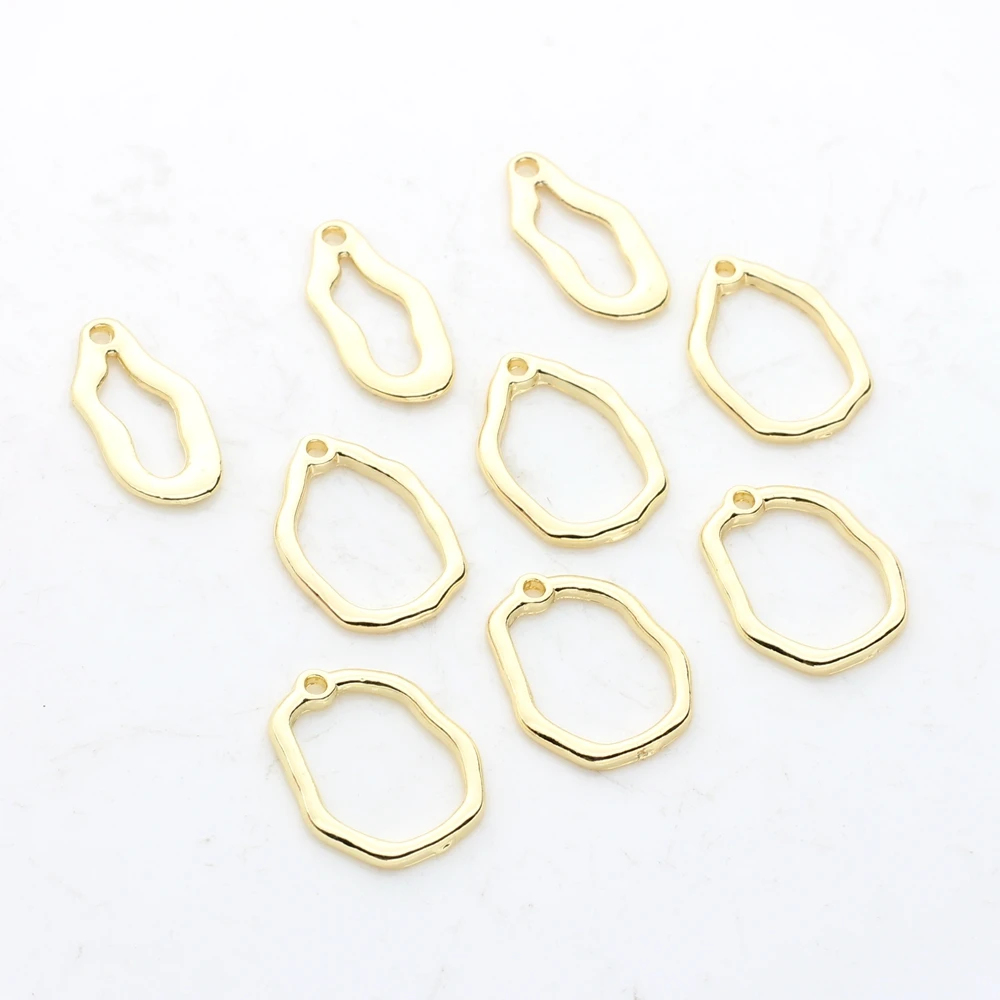 Mini Geometric Round Circle Rectangle Connector Charms 10pcs/lot for DIY Fashion Drop Earrings Jewelry Making