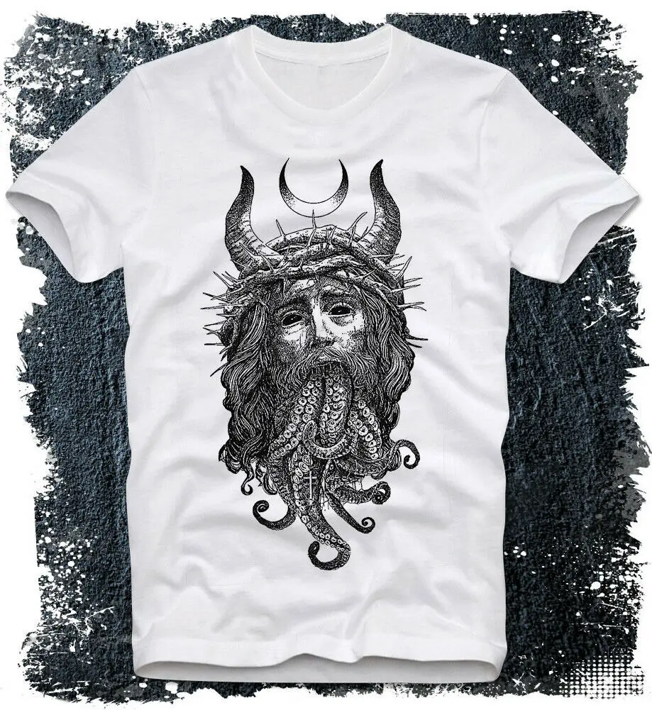 

Anti-Christian Cult Cthulhu Demonic Satanic Satanism Demon Devil Baphomet T-Shirt. Cotton O-Neck Short Sleeve Mens T Shirt New